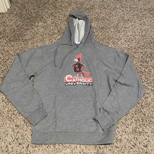 Vintage style Catholic University French terry hoodie, size Large